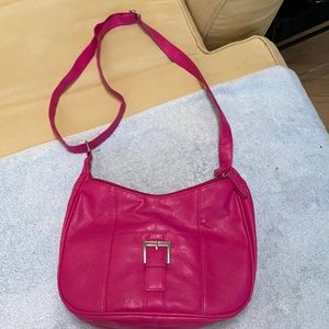 Pink Pleather Purse with silver buckle